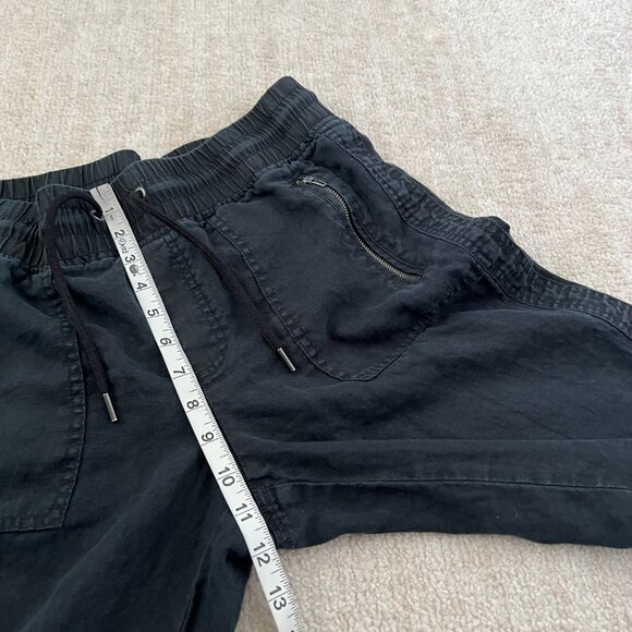 Athleta Cabo Linen Joggers Pull On Pants 6 Black - Picture 7 of 10